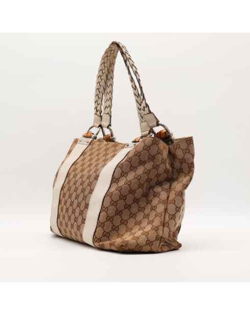 The Gucci Bamboo Tote Bag beige/marrón - 39x27x14 cm - Muy buen estado