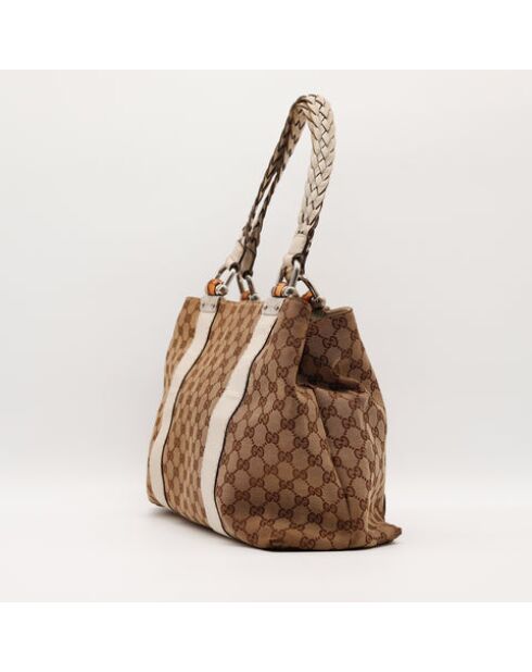 The Gucci Bamboo Tote Bag beige/marrón - 39x27x14 cm - Muy buen estado