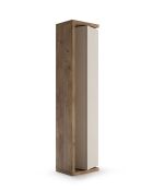 Ancona - Badkameropbergkolom 1 deur + 5 planken kwikeik, cashemire-gevel glanzend gelakt - 35x188x35 cm