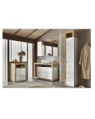 Ancona - Badezimmerschrank mit 2 Türen aus Quecksilbereiche mit glänzend lackierter Kaschmirfassade - 64x78x35 cm