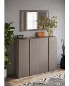 Ferrara - Contenitore a 2 ante con 10 ripiani regolabili bronzo e rovere mercurio - 140x111x35 cm