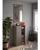 Ferrara - Contenitore a 2 ante con 5 ripiani regolabili bronzo e rovere mercurio - 70x111x35 cm