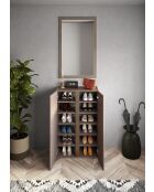 Ferrara - Contenitore a 2 ante con 5 ripiani regolabili bronzo e rovere mercurio - 70x111x35 cm