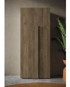 Jessie - Armoire de couloir 2 portes chêne mercure - Tringle à vetement + 2 étagères - 78x187x32 cm