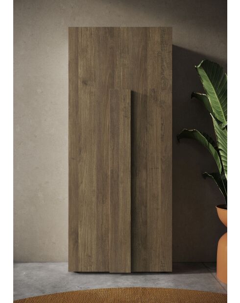 Jessie - Armadio da ingresso 2 ante in rovere mercurio - asta appendiabiti + 2 ripiani - 78x187x32 cm