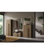 Jessie - Armoire de couloir 2 portes chêne mercure - Tringle à vetement + 2 étagères - 78x187x32 cm