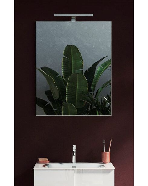 Espejo con 1 lámpara para instalación frontal de espejo de baño LED, 60 x 75 x 3 cm