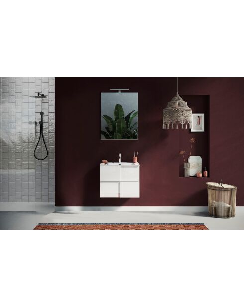 Espejo con 1 lámpara para instalación frontal de espejo de baño LED, 60 x 75 x 3 cm