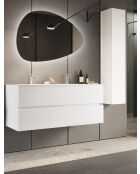Sienna - Colonna a 1 anta da posizionare in laccato bianco lucido - Sistema Push Pull H 138 cm - 25x138x26 cm