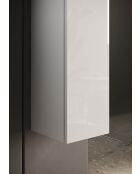 Sienna - Colonna a 1 anta da posizionare in laccato bianco lucido - Sistema Push Pull H 138 cm - 25x138x26 cm