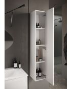 Sienna - Colonna a 1 anta da posizionare in laccato bianco lucido - Sistema Push Pull H 138 cm - 25x138x26 cm