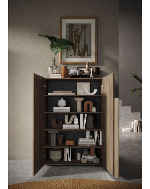 Jessie - Hoge opbergunit 2 deuren kwikeik - 4 planken - 78x116x37 cm