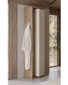 Ancona - Columna de almacenamiento de baño giratoria de 1 puerta y 5 estantes, fachada de cachemir lacada en roble mercurio, 45 x 185 x 40 cm