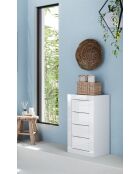 Bari - Mobile da bagno 4 cassetti laccato lucido bianco - 42x78x35 cm