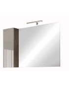 Ancona - Miroir Led avec Colonne Integrée 1 porte H30 cm Béton & laqué brillant - 110x75x18 cm