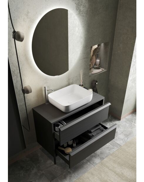 Espejo STONE con sistema LED retroiluminado L100 - 67x100x2 cm