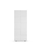 Damiano - Korridorschrank 2 Türen Weiß glänzend lackiert - Kleiderstange + 2 Ablagen - 78x115,5x36 cm
