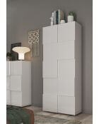 Damiano - Korridorschrank 2 Türen Weiß glänzend lackiert - Kleiderstange + 2 Ablagen - 78x115,5x36 cm