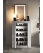 Bari - Meuble de rangement Haut 2 portes Laqué Blanc Brillant - 4 étagères - 78x115,5x34,5 cm