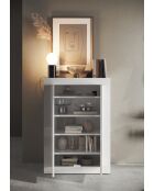 Bari - Meuble de rangement Haut 2 portes Laqué Blanc Brillant - 4 étagères - 78x115,5x34,5 cm