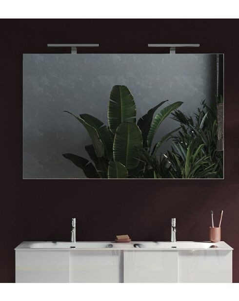 Espejo con 2 lámparas para instalación frontal de espejo de baño LED - 120x75x3 cm