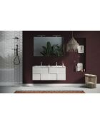 Espejo con 2 lámparas para instalación frontal de espejo de baño LED - 120x75x3 cm