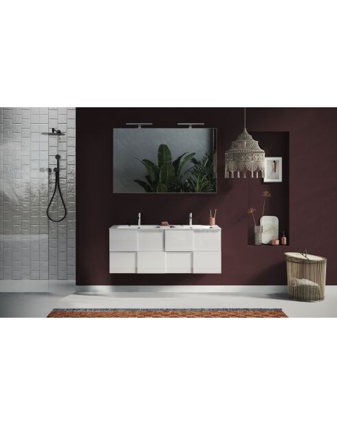 Espejo con 2 lámparas para instalación frontal de espejo de baño LED - 120x75x3 cm