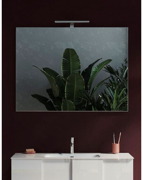 Espejo con 1 lámpara para instalación frontal de espejo de baño LED, 100 x 75 x 3 cm