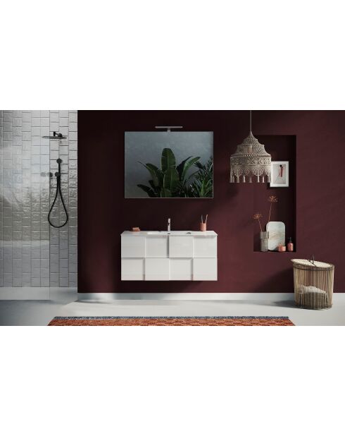 Espejo con 1 lámpara para instalación frontal de espejo de baño LED, 100 x 75 x 3 cm