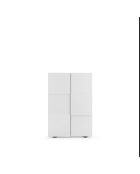 Damiano Hochschrank, 2 Türen, weiß, hochglanzlackiert, 4 Regale, 78 x 186,5 x 31 cm