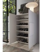 Damiano Hochschrank, 2 Türen, weiß, hochglanzlackiert, 4 Regale, 78 x 186,5 x 31 cm