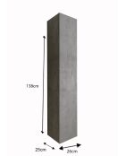 Ancona - Colonne 1 porte à poser Béton - Système Push Pull H 138 cm - 26x138x25 cm