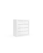 Bari - Badezimmerschrank mit 4 Schubladen, glänzend weiß lackiert - 70x78x35 cm