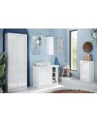 Bari - Badezimmerschrank mit 1 Tür, glänzend weiß lackiert - 42x78x35 cm