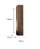 Jessie - Colonna autoportante Mercure in rovere a 1 anta - Sistema Push Pull H 138 cm - 25x138x26 cm