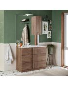 Jessie - Badmöbel auf Beinen aus Mercure-Eiche - 3 Schubladen und integriertes Keramikwaschbecken - 82x86x47 cm