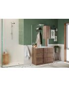 Jessie - Badmöbel auf Beinen aus Mercure-Eiche - 3 Schubladen und integriertes Keramikwaschbecken - 82x86x47 cm