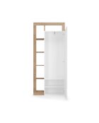 Ancona - Armoire de couloir 1 porte Miroir strucutre chêne kadiz - Tringle à vetement + 2 étagères - 90,5x210x30 cm