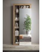 Ancona - Armoire de couloir 1 porte Miroir strucutre chêne kadiz - Tringle à vetement + 2 étagères - 90,5x210x30 cm