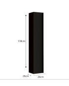 Syracuse - Colonne 1 porte à poser Frêne Noir- Système Push Pull H 138 cm - 26x138x26 cm