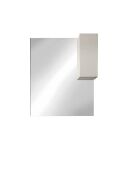 Espejo LED Sienna con columna integrada, 1 puerta de 30 cm de alto, lacado blanco brillante, 120 x 110 x 18 cm
