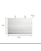 Sienna - Meuble salle de bain sur pieds laqué brillant blanc - 3 tiroirs + double vasque integrée en céramique - 122x86x47 cm