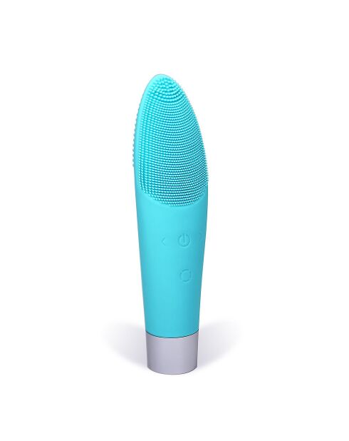 Brosse nettoyante, masseuse et rasoir électrique en silicone pour le visage, adaptée aux zones délicates.