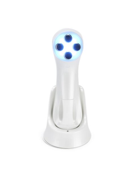 Système de beauté multifonctionnel pour les soins de la peau, le traitement par lumière LED, la radiofréquence et le massage.