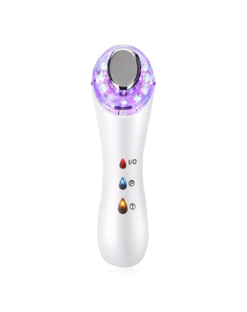 Soin de la peau 3 en 1 avec traitement par lumière LED, masseur et traitement ultrasonique + IONS.