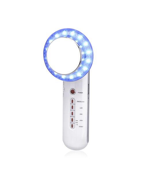 Soin de la peau 6 en 1. Appareil de beauté à ultrasons EMS, nettoyage aux ions négatifs.