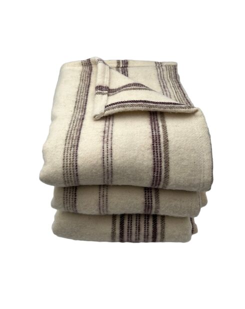 Gewebte blanchierte Angeltdecke Aubergine Bizet - 220x240 cm