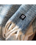 Cocooning Hygge Blaue gestreifte Decke