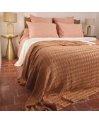Bari terracotta bedsprei van katoen in EU-mix - 270x250 cm