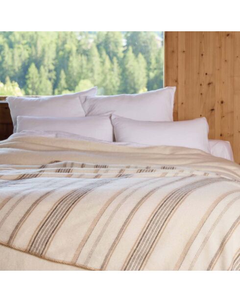 Plaid Tisse Bayonne Naturel Caramel